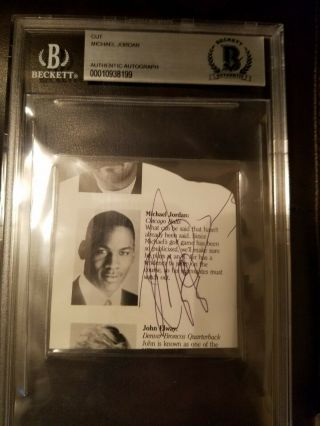 Michael Jordan Signed Autographed Cut Photo Rare 80s Signature Beckett Authenti
