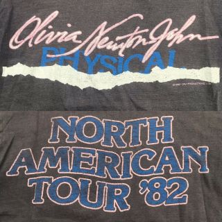 Olivia Newton John Physical Concert Tour Vtg 1982 T - Shirt Gray Small Cotton Rare