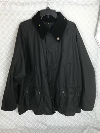 Men`s Vintage Barbour Bedale Black Waxed Cotton Jacket Size L - Xl C48/122cm