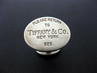 Rare Vintage Sterling Silver 925 Tiffany & Co.  (1) One Oval Cufflink