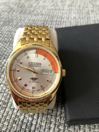 Vintage Citizen Automatic 21 Jewel Gold Plated Day Date Men 