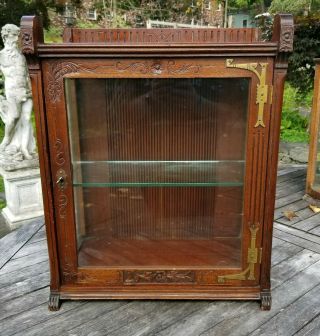 Antique Walnut Country Store Counter Top Display Showcase Great Small Size