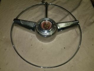 Vintage 1950s Pontiac Chieftain Chrome Horn Ring 1953 Silver Streak 516941