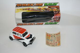 Authentic Vintage Scalextric Rally C.  110 Mini Clubman White Box & Deacals