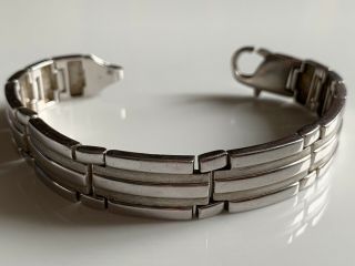 Heavy Vintage Solid Sterling Silver Chain Link Bracelet,  London 44.  5g - 7.  5”