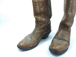 Vintage TONY LAMA X - Tall Brown Leather COWBOY Boots Size 11 1/2 D B03 - 13 4