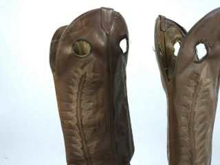 Vintage TONY LAMA X - Tall Brown Leather COWBOY Boots Size 11 1/2 D B03 - 13 5