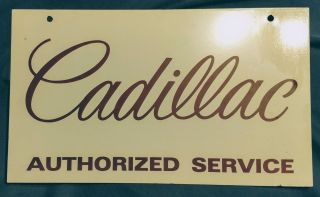 Vintage Cadillac Authorized Service 2 Sided Enamel Sign