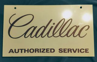 VINTAGE CADILLAC AUTHORIZED SERVICE 2 SIDED ENAMEL SIGN 2