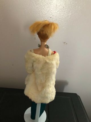 Vintage Ponytail Barbie 5 or 6 in Evening Gown and Mink 4