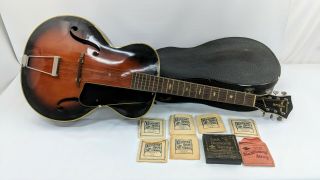 Vintage 1930/40s Marwin Acoustic Guitar Black Diamond Keystone State Strig