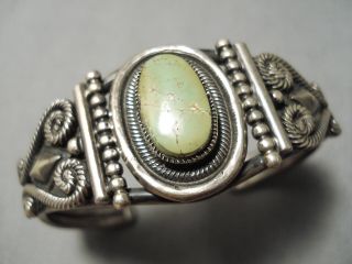 One Of The Best Vintage Navajo Damale Turquoise Sterling Silver Bracelet Old