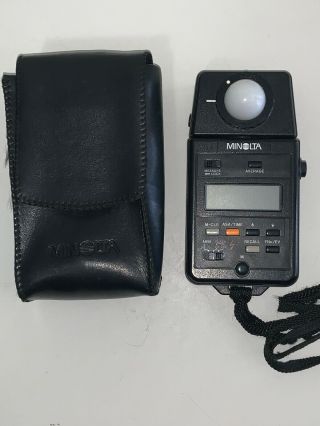 Minolta Auto Meter Iiif Light Meter With Case - Vintage Digital Iii 3 3f