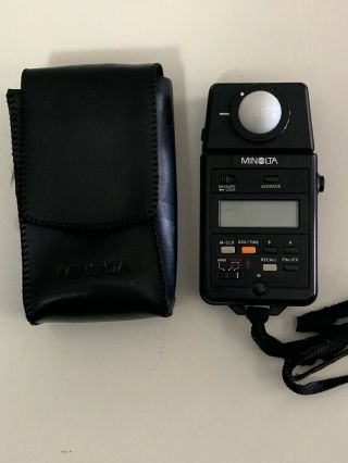 Minolta Auto Meter IIIF Light Meter with Case - Vintage Digital III 3 3F 4