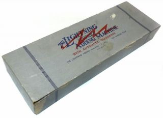 Vintage Lightning Adding Machine Co.  Mechanical Calculator Calculating Device 3