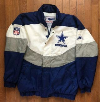 Vintage 90s Pro Line Apex One Mens Dallas Cowboys Full Zip Jacket Medium