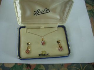 Opal Necklace Earing Set Vintage Floating Opal And Goldstone Box