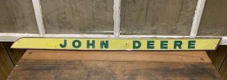 Vintage Old John Deere Tractor Hood Badge Sign Embossed Painted Metal