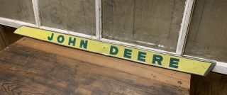 Vintage Old John Deere Tractor Hood Badge Sign Embossed Painted Metal 3