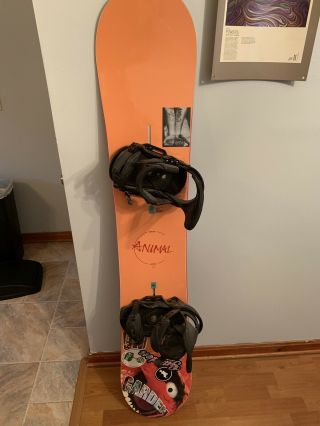 Rare Burton Custom 58 Snowboard (limited Animal Addition) With Burton Cartels