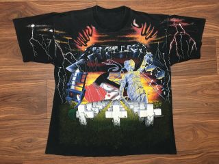 Vintage Vtg Metallica 1994 All Over Print Double Sided Tour T - Shirt Xl Usa 90s