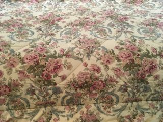 Vintage Ralph Lauren King Reversible Floral Stripe Comforter French Country 2