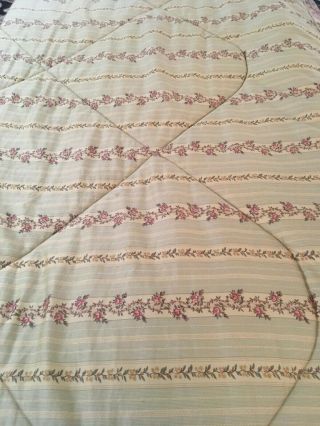 Vintage Ralph Lauren King Reversible Floral Stripe Comforter French Country 4