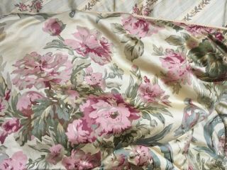 Vintage Ralph Lauren King Reversible Floral Stripe Comforter French Country 7
