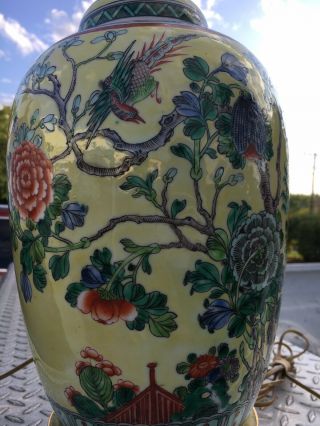 Vintage/Antique Chinese Famille Rose Vase,  Lamp.  Piece 7