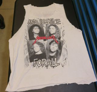 Vintage 1988 Metallica " And Justice For All " T - Shirt Cropped