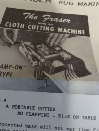 Vintage Fraser 500 Rug Making Strip Slitter Cloth Cutting Machine 5