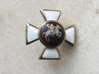 Imperial Russian Order Of St.  George Cross Silver Badge Award On The Sword.  Rare