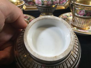REAL Antique 19thC Imperial Russian French Porcelain TEA SET Service cup pot 3