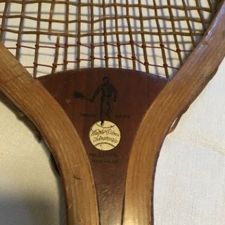 Antique Vintage Tennis Racket Columbia Logo Wright & Ditson 2