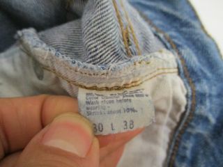 Vintage Levi ' s 501 Redline Selvedge Jeans Tag Size 30 X 38 7