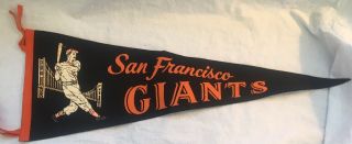 Vintage 1960s San Francisco Giants Full - Sized Pennant In