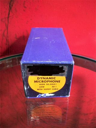 Vintage 1960 ' s Calrad DM - 16 H.  L Dynamic microphone Aiwa old Midland w cable 5 2