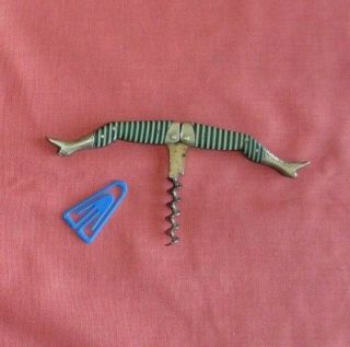 Antique Ladies Legs Celluloid Green and White Striped Corkscrew Germany 8
