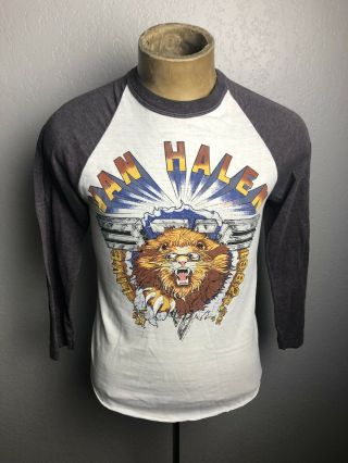Vtg Van Halen 1982 Live Lion T Shirt Rock Metal Tour Concert Raglan Sz Medium