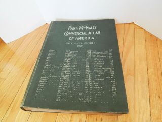 Antique Rand Mcnally Commercial Atlas Of America 1924 Oversized X Large Book