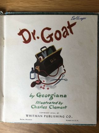 Dr.  Goat By Georgiana Charles Clement Vintage Collectible Children’s Book 4