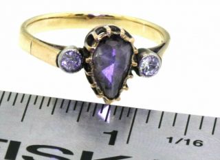 Vintage 14K YG 0.  58CT Rough cut diamond medieval engagement ring size 6.  5 5