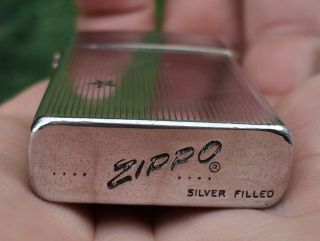 Vintage 1958 Silver Filled Zippo Lighter Shooting Stars