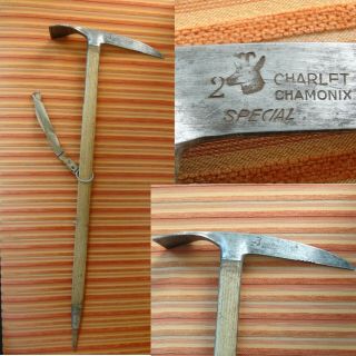 Rare Stamped 1943 Charlet Special Chamonix Mont Blanc France Ice Axe Vintage