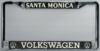 Rare Santa Monica California Vintage Volkswagen Vw Dealer License Plate Frame