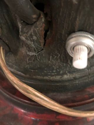 Antique French ? Rousseau Spelter Figural Lamp Woman C.  1920 PARIS 12