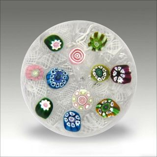Vintage Le Perthshire Pp11 Millefiori Signed Glass Paperweight / Presse Papiers
