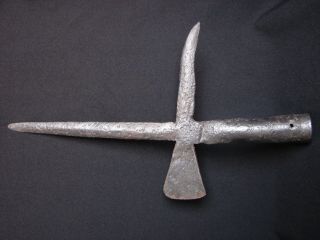 15.  7 " Medieval Iron Pole Hammer Tomahawk Halberd Antique
