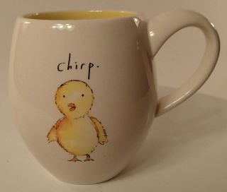 Vintage Rae Dunn By M Studios Ceramic Coffee Mug Cup Chirp Chick Very Rare