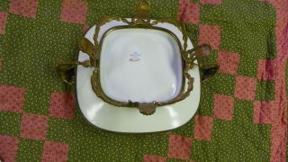 French Ormolu Bronze Sevres Hand - Painted Porcelain Centerpiece Tray 5